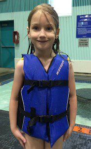 Recipient of a lifejacket given away during the raffle at Ballard's April Pool's Day 2014! 