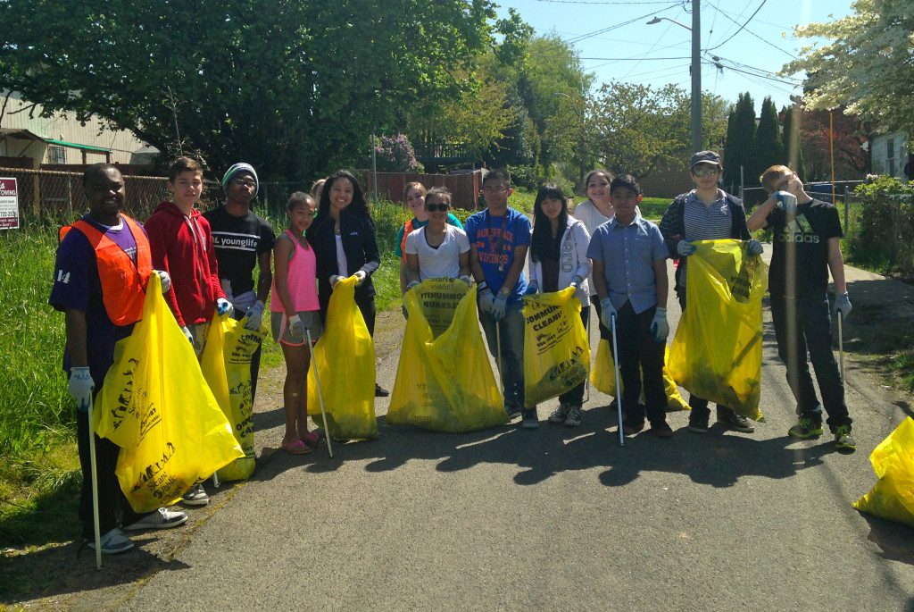Youth collected more than 10 bags of litter during their Teen Service Project on April 18.