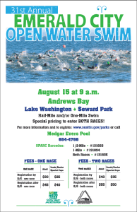Emerald City Open Water Swim event poster