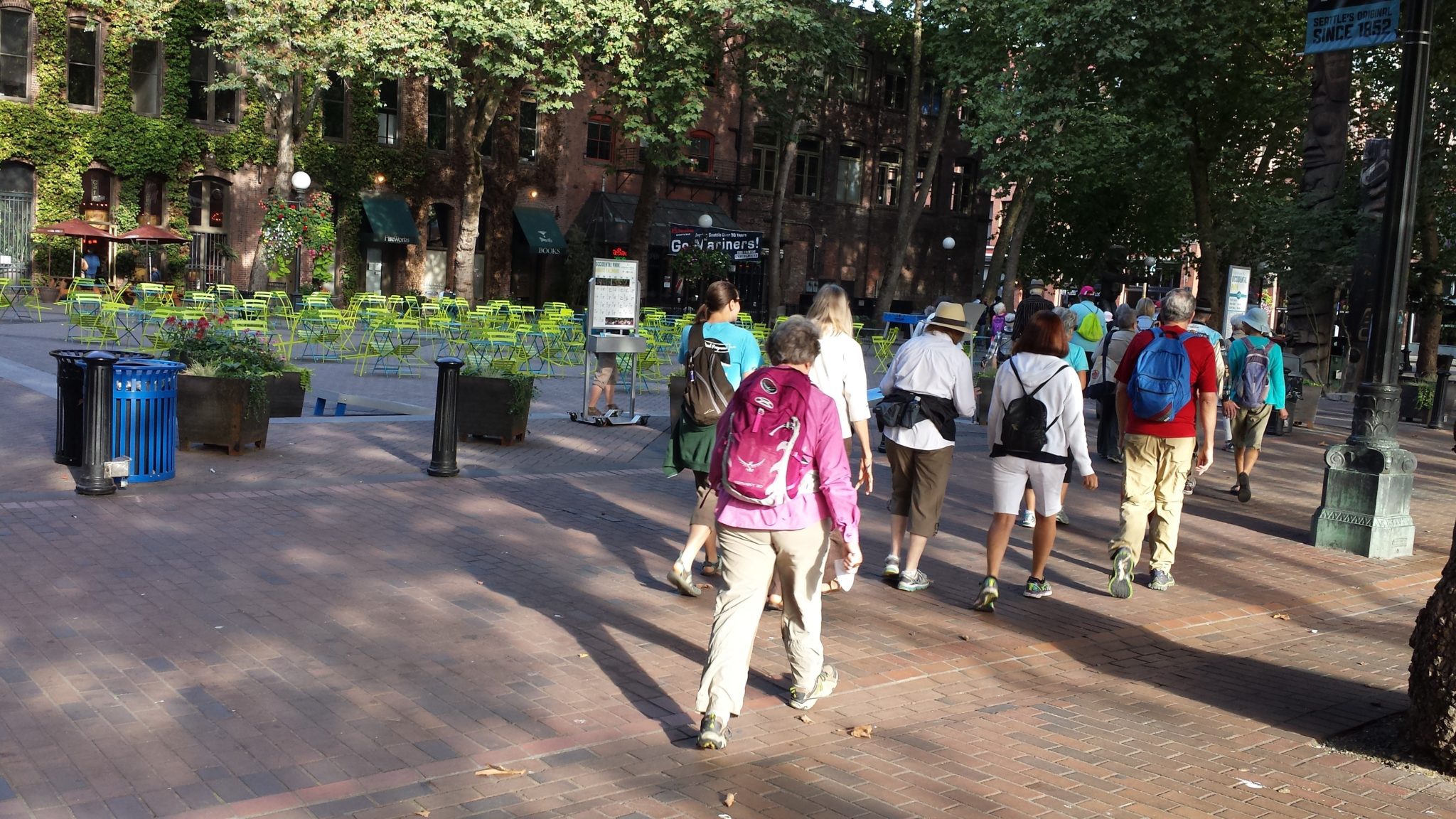Sound Steps participants cut through Occidental Park.