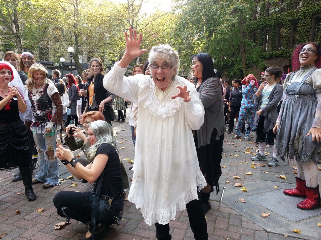 Seattle "Thrillers" in Occidental Park, photo by Philip Craft