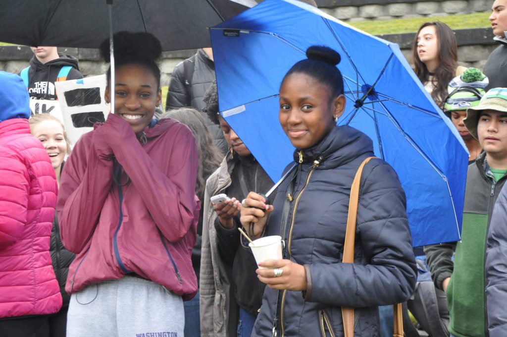 Teens brave the weather during the 2014 MLK march.
