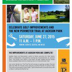 Jackson Park Golf Course improvement and perimeter trail grand opening celebration poster