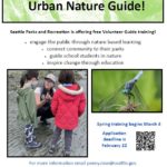 Seattle Urban Nature Guide Flyer with images of wildlife and kids